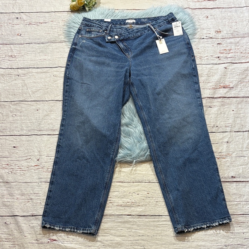 NWT Good American Good 90’s Mid Rise Baggy 32” Inseam Jeans Indigo Sz 15